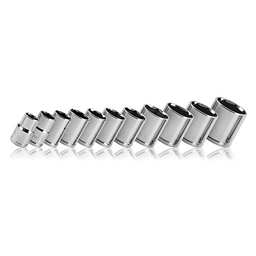 Powerbuilt 641718 1/2" Drive 6-Point SAE Socket Set, 11 Piece