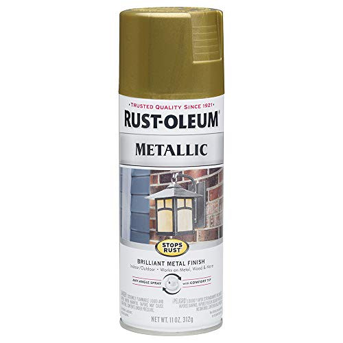 Rust-Oleum 7275830 Stops Rust Metallic Spray Paint, 11 oz, Burnished Brass