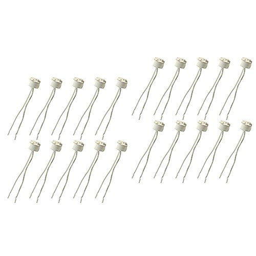 FINELED Mr16 CeramicLED Halogen Wire Connector Base Socket,Mr11 G4 Gu5.3 G6.35 Lamp Holder For 12V Halogen & Led Bulb(20PCS)