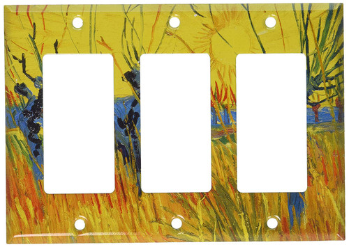Art Plates - Van Gogh: Pollard Willow & Sunset Switch Plate - Triple Rocker
