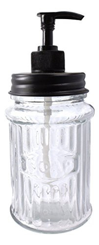 Colonial Tin Works Hoosier Soap Dispenser,Black/Clear,7 inches high x 3 inches diameter