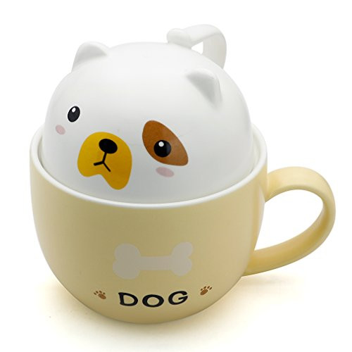 Teagas Cute Funny Ceramic Dog Coffee Mug Cup, Gift for Friend Sisters Children