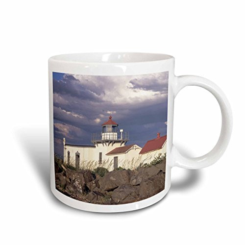 3dRose 95944_1 WA, Hansville, Point Lighthouse-US48 JWI1234-Jamie and Judy Wild Ceramic Mug 11 oz White