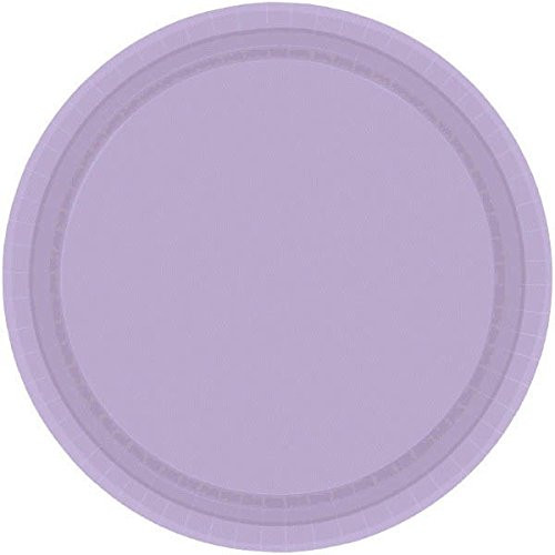Amscan 69915.04 Disposable Round Dinner Paper Plates Tablewear Party Supplies, 10.5, Purple