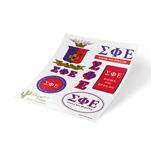 Sigma Phi Epsilon Standard Sticker Sheet Decal Laptop Water Bottle Car sig ep (Full Sheet - Standard)