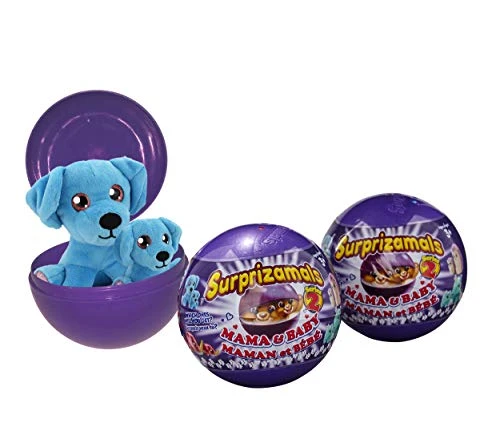 Surprizamals, Mama & Baby 3 Pack - Mystery Balls with 2-Collectible Plush Toys (Series 2)