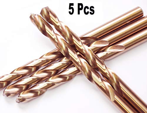 5 Pcs Pack 11/32" Inch M35 HSS Cobalt Drill Bit Jobber Length Drill Bits Twist Drill Bits 135 Deg. Split Point Drilling Steel, Meteal, Iron.