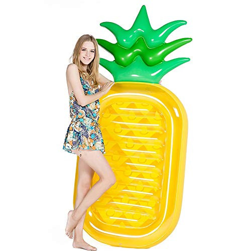 Ytzada Giant Inflatable Pineapple Pool Float for Kids Adults, 74.8" Huge Swimming Floatie Lounger Summer Beach Pool Party Pool Raft