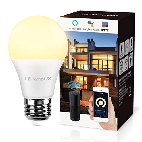 LampUX Smart LED Light Bulb, A19 60W Equivalent, Compatible with Alexa and Google Assistant, No Hub Required, Dimmable, 850 LM, Soft White 2700K, Applicable to E26 Base