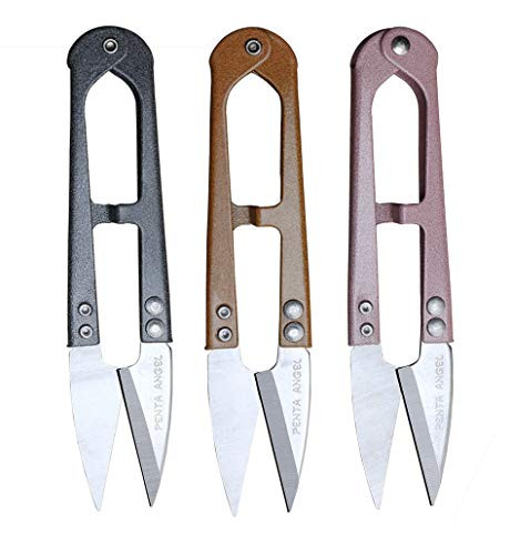 PENTA ANGEL 4.1inch Sewing Scissors Yarn Thread Cutter Mini Small Snips Trimming Nipper - Great for Stitch,DIY Supplies (3PCS, Multicolor)