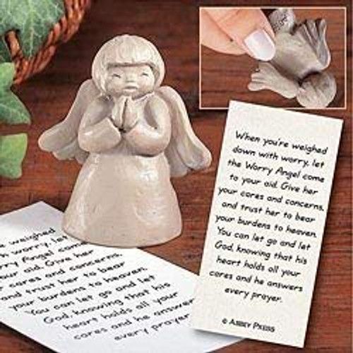 Abbey Press Worry Angel Figure with Card - Inspiration Faith Blessing Spirit 03680C-ABBEY Abbey Press Worry Angel Figure with Card - Inspiration Faith Blessing Spirit 03680C-ABBEY