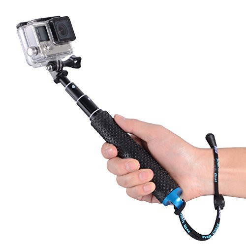 Trehapuva Selfie Stick, 19 Waterproof Hand Grip Adjustable Extension Monopod Pole Compatible With GoPro Hero(2018) Hero 7 6 5 4 3+3 2 1 Session, AKASO, Xiaomi Yi,SJCAM SJ4000 SJ5000 SJ6000 More(Blue)