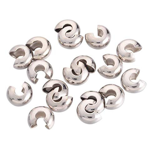 200pcs Top Quality 4mm Crimp beads Knot Cover 18k Platinum Plated Copper Brass Crimps for Jewelry Craft Making CF108-4
