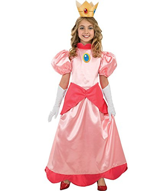 Nintendo Super Mario Brothers Princess Peach Deluxe Girls Costume, Medium/7-8