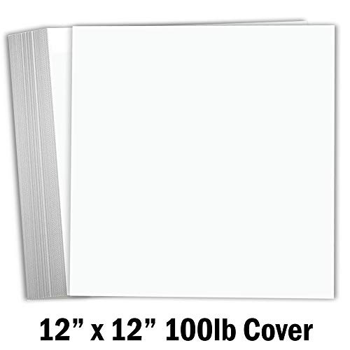 Hamilco White Cardstock Scrapbook Paper 12x12 Heavy Weight 100 lb Cover Card Stock  25 Pack