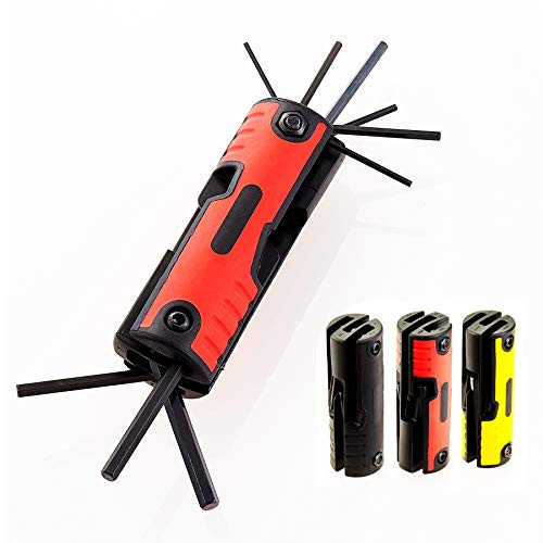 25-Piece Folding Hex Key Set with T-Handle Function, Multi Foldable Wrench Keys | Includes 9 SAE, 8 Metric, 8 Torx