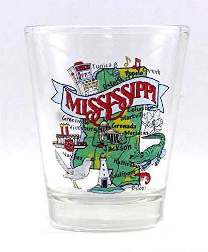 Mississippi State Elements Map Shot Glass