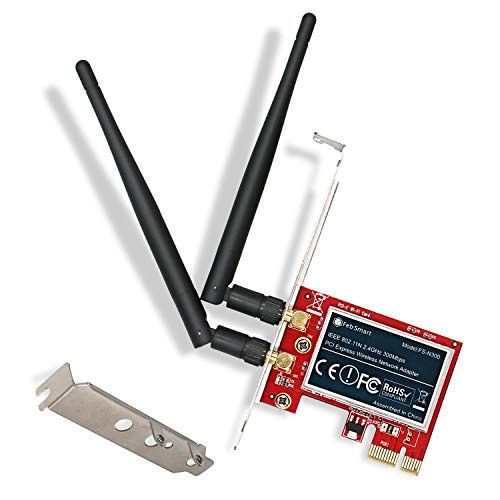 FebSmart Wireless N 2.4GHz 300Mbps PCIe Wireless Network Adapter for Windows PCs,PCIe WiFi Card,PCIe WiFi Adapter(FS-N300)