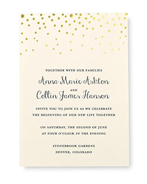 Gartner Studios Gold Foil Dot Invitation Kit, Set of 50
