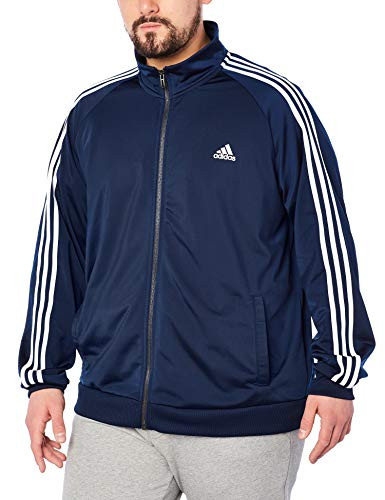 adidas Men's Essentials 3-Stripe Tricot Track Jacket, Collegiate Navy/White, X-Large