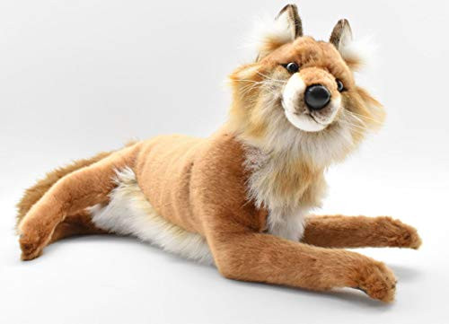 Hansa Lying Fox Plush, Red