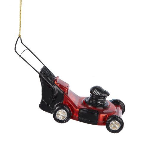 Kurt Adler Noble Gems Glass Lawnmower Ornament, 5.25-Inch