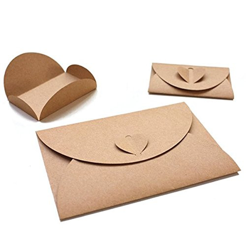 HansGo Gift Card Envelopes, 100PCS Cute Envelopes Small Gift Card Holders Mini Seed Envelopes with Heart Shaped Clasp