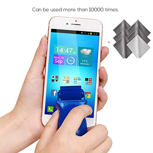 Anti-Static Viscous Silicone Record Cleaning Roller & Microfiber Cleaning Cloth - for Vinyl Record, iPhone, iPad, Tablet, TV, Clothes, Glasses, Monitor etc, Washable & Reusable  Navy Blue