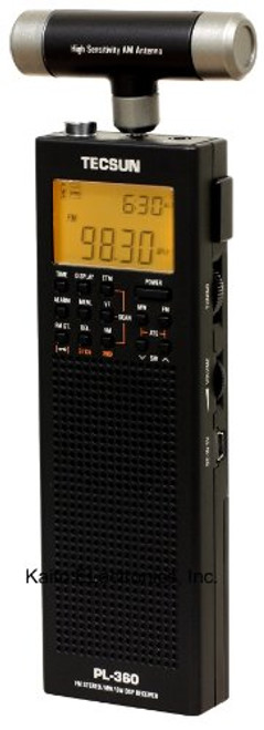 Tecsun PL-360 Digital PLL Portable AM/FM Shortwave Radio with DSP, Black