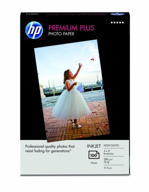 HP Premium Plus Photo Paper, High Gloss (100 Sheets, 4 x 6 Inches borderless)