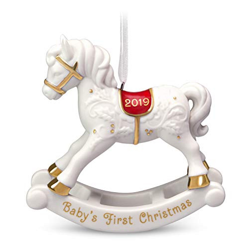 Hallmark Keepsake 2019 Year Dated Mother's Day Gift "Baby's First Christmas" Rocking Horse Porcelain Ornament Hallmark Keepsake 2019 Year Dated Mother's Day Gift "Baby's First Christmas" Rocking Horse Porcelain Ornament