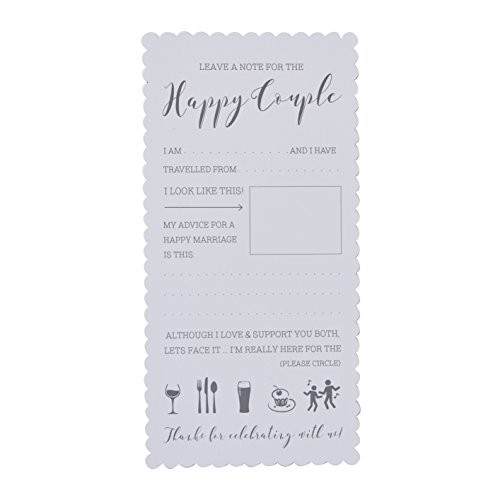 Ginger Ray Advice For The Bride & Groom Wedding Entertainment Cards X 10 - Beautiful Botanics