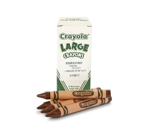 Crayola; Large Crayons, Brown; Art Tools; 12 ct. Bulk Crayons; Bright, Bold Color