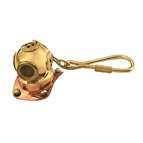 Innovative Scuba Concepts Brass Dive Helmet Keychain