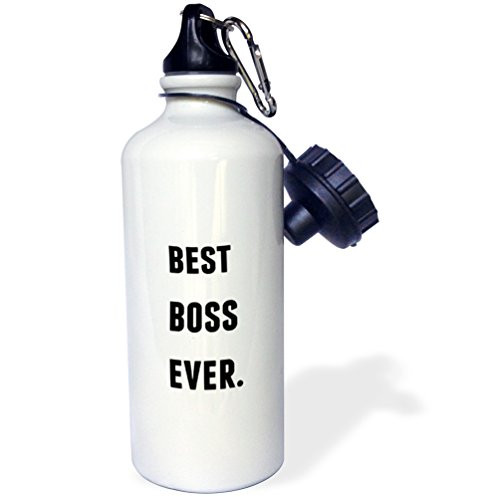 3dRose Best Boss Ever, Black Letters On A White Background-Sports Water Bottle, 21oz (wb_213367_1), 21 oz, Multicolor 3dRose Best Boss Ever, Black Letters On A White Background-Sports Water Bottle, 21oz (wb_213367_1), 21 oz, Multicolor