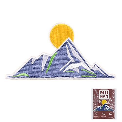 MUNAN Mountain Patch sew on Patches Blue Mountains Patches Iron On Sewing Embroidered Patches Badge Applique for Clothes Jacket Jeans Cap