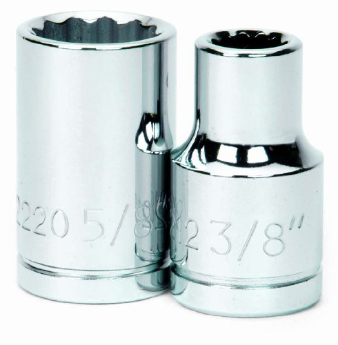 Williams 32214 1/2-Inch Drive Shallow Socket, 12 point, 7/16-Inch