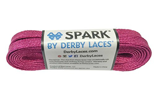 Derby Laces Pink 120 Inch Spark Skate Lace for Roller Derby, Hockey and Ice Skates, and Boots
