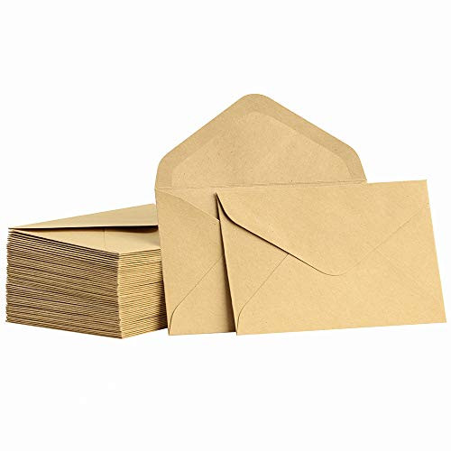 ValBox Mini Envelopes 100 Count 4.1"x2.75" Brown Kraft Envelopes Bulk Tiny Envelope Pockets for Gift Card, Small Note Cards, Business Card
