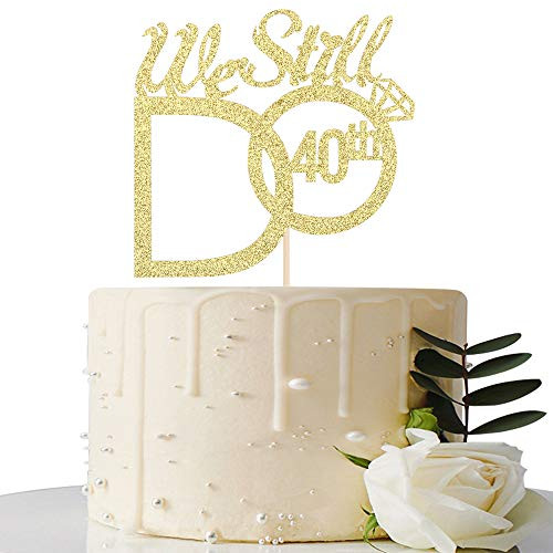 Gold We Still Do 40th Cake Topper - 40th Vow Renewal Wedding Anniversary Party Decoration Gold We Still Do 40th Cake Topper - 40th Vow Renewal Wedding Anniversary Party Decoration