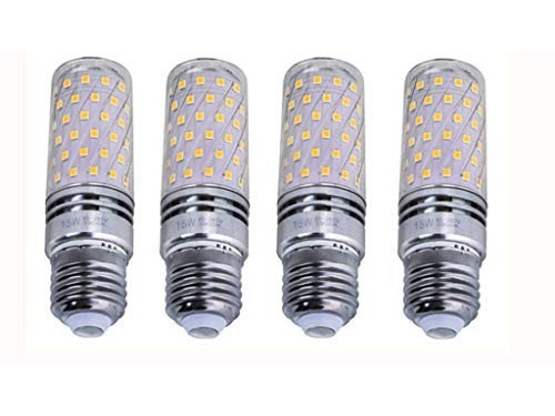 JKLcom E27 LED Corn Bulbs 15W LED Candle Bulbs 15W LED Candelabra Light Bulbs,120W Incandescent Bulbs Equivalent,Warm White 3000K,E26/E27 Medium Base, Non-Dimmable, Pack of 4