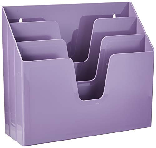 Acrimet Horizontal Triple File Folder Organizer (Purple Color)