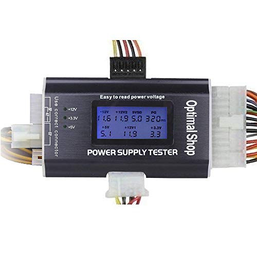 Optimal Shop 20/24 4/6/8 PIN 1.8" LCD Computer PC Power Supply Tester for SATA,IDE,HDD,ATX,ITX,BYI Connectors