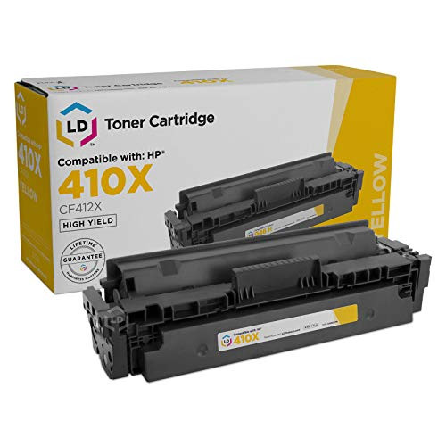 LD Compatible Toner Cartridge Replacement for HP 410X CF412X High Yield (Yellow)