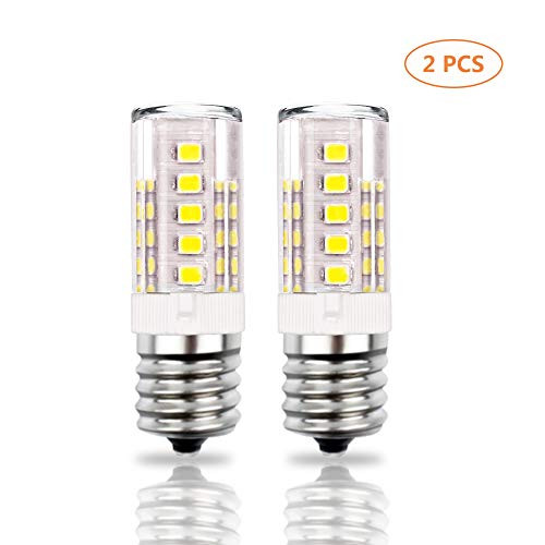 E17 LED Bulb, Akindoo 4W Microwave Oven Appliance Light Bulbs, 40W Halogen Bulb Equivalent, 400LM, Non-Dimmable Corn Bulbs for Over The Counter Range Hood, Daylight White 6000K (2 Pack)