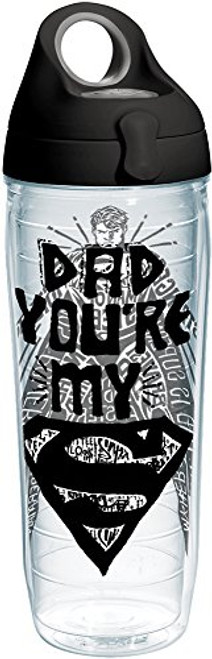 Tervis 1292863 DC Comics - Superman Dad Insulated Tumbler with Wrap and Black with Gray Lid, 24oz Water Bottle, Clear Tervis 1292863 DC Comics - Superman Dad Insulated Tumbler with Wrap and Black with Gray Lid, 24oz Water Bottle, Clear