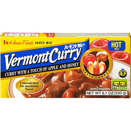 House Foods Vermont Curry, Hot, 8.1-Ounce Boxes (Pack of 10)