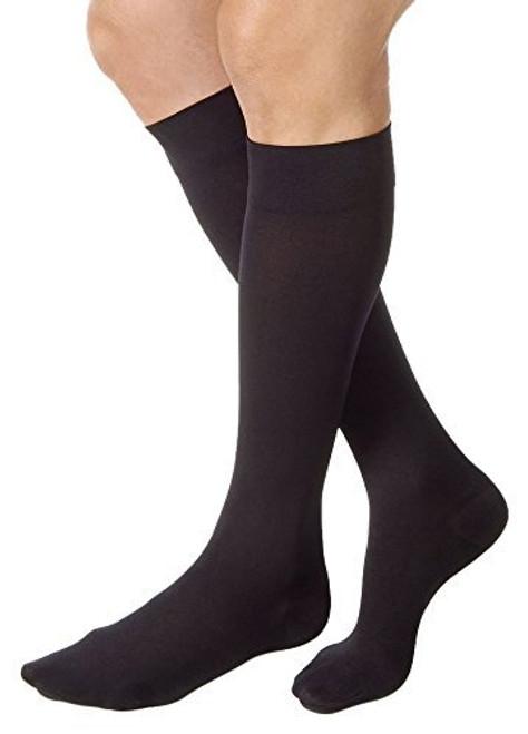 JOBST Relief Knee High 20-30 mmHg Compression Socks, Closed Toe, Black, Medium