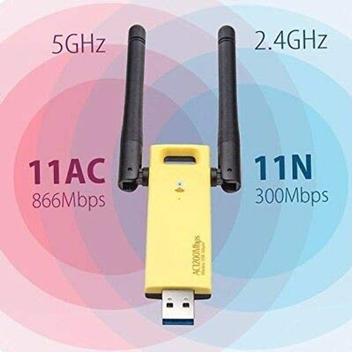 Dual Band 1200Mbps Wireless USB 3.0 (300Mbps) /5GHz (867Mbps) WiFi Network Adapter Antenna Support Linux/Windows XP/Vista/7/8/8.1/10 MAC OS X (Model: RTL8812AU)