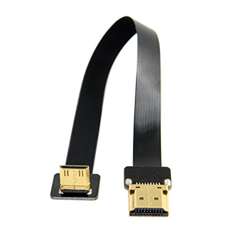 CYFPV Up Angled 90 Degree FPV Mini HDMI Male to HDMI Male FPC Flat Cable for FPV HDTV Multicopter Aerial Photography 20cm